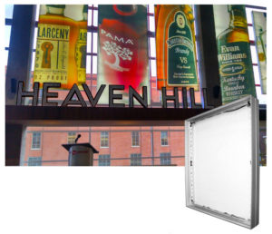 #143: Optional LED-lit or Non-lit 2-sided 143x40mm Ceiling, or Floor Mount aluminum SEG Frame